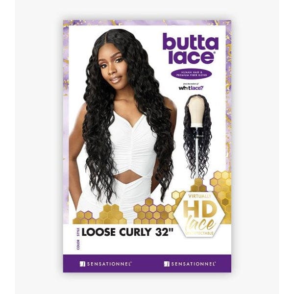 Sensationnel Butta Human Hair Blend Lace Front Wig - LOOSE CURLY 32