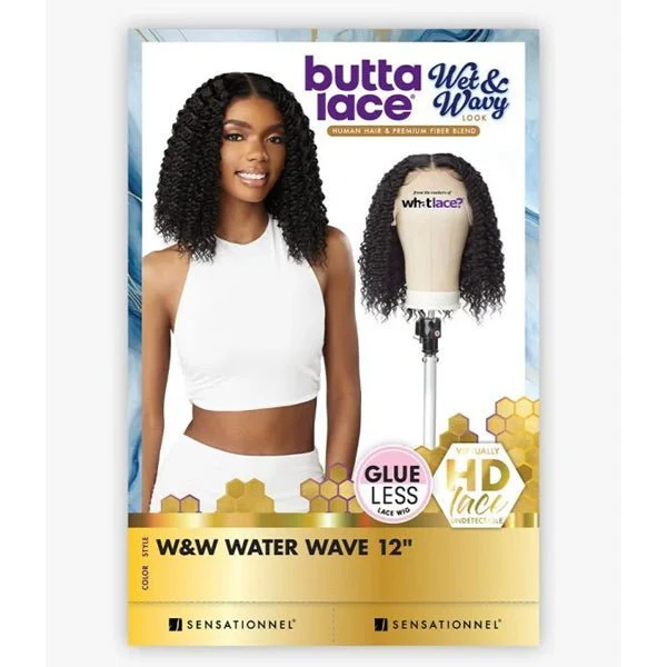 Sensationnel Butta Human Hair Blend Wet & Wavy Lace Front Wig - WATER WAVE 12
