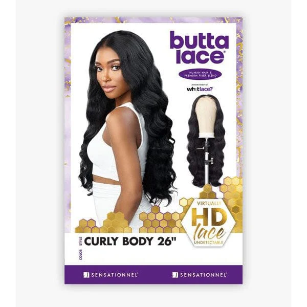 Sensationnel Butta Human Hair Blend Lace Front Wig - CURLY BODY 26