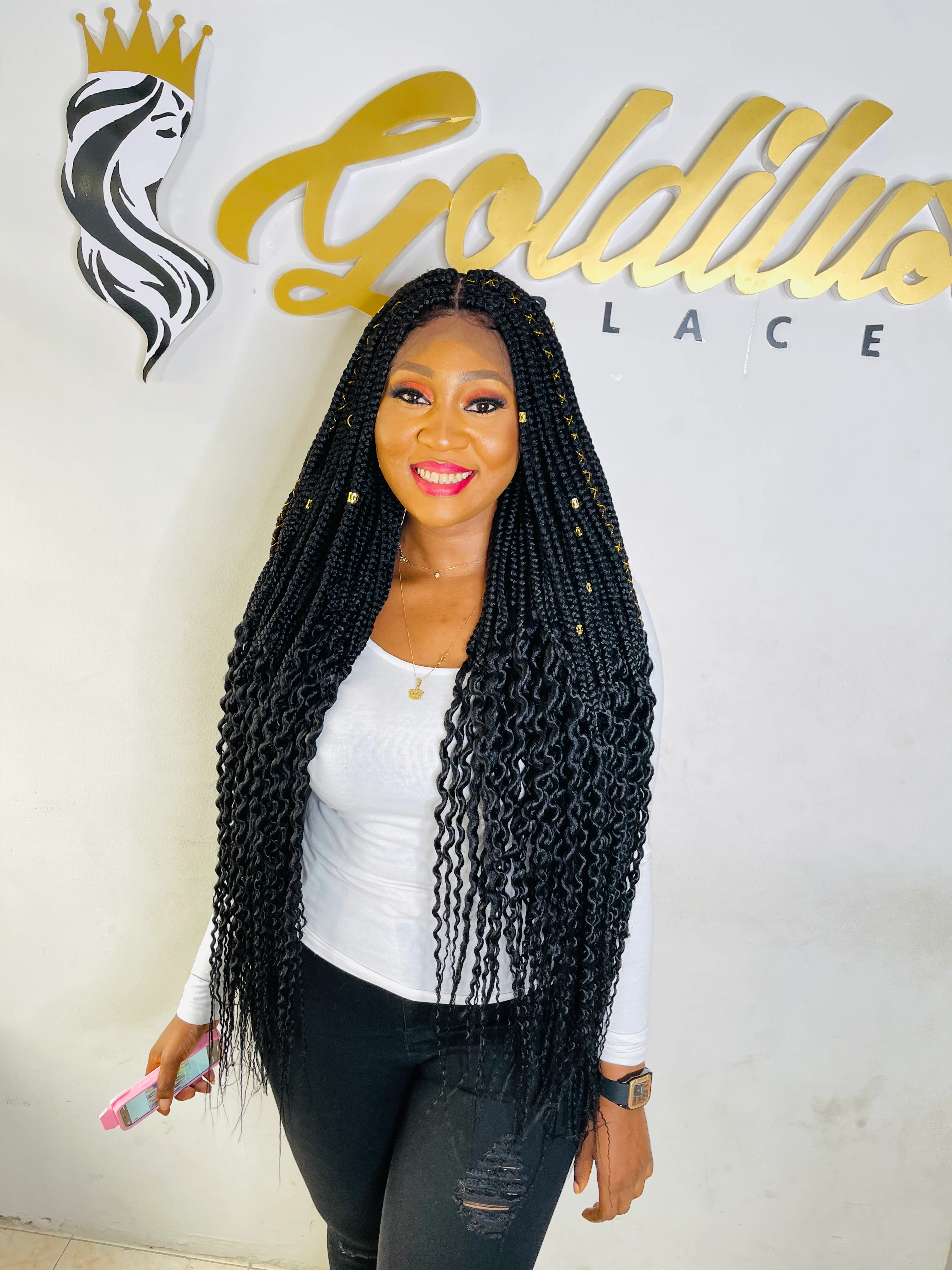 Telephone Curl Unit - Knotless Braid Wig - Airhomei