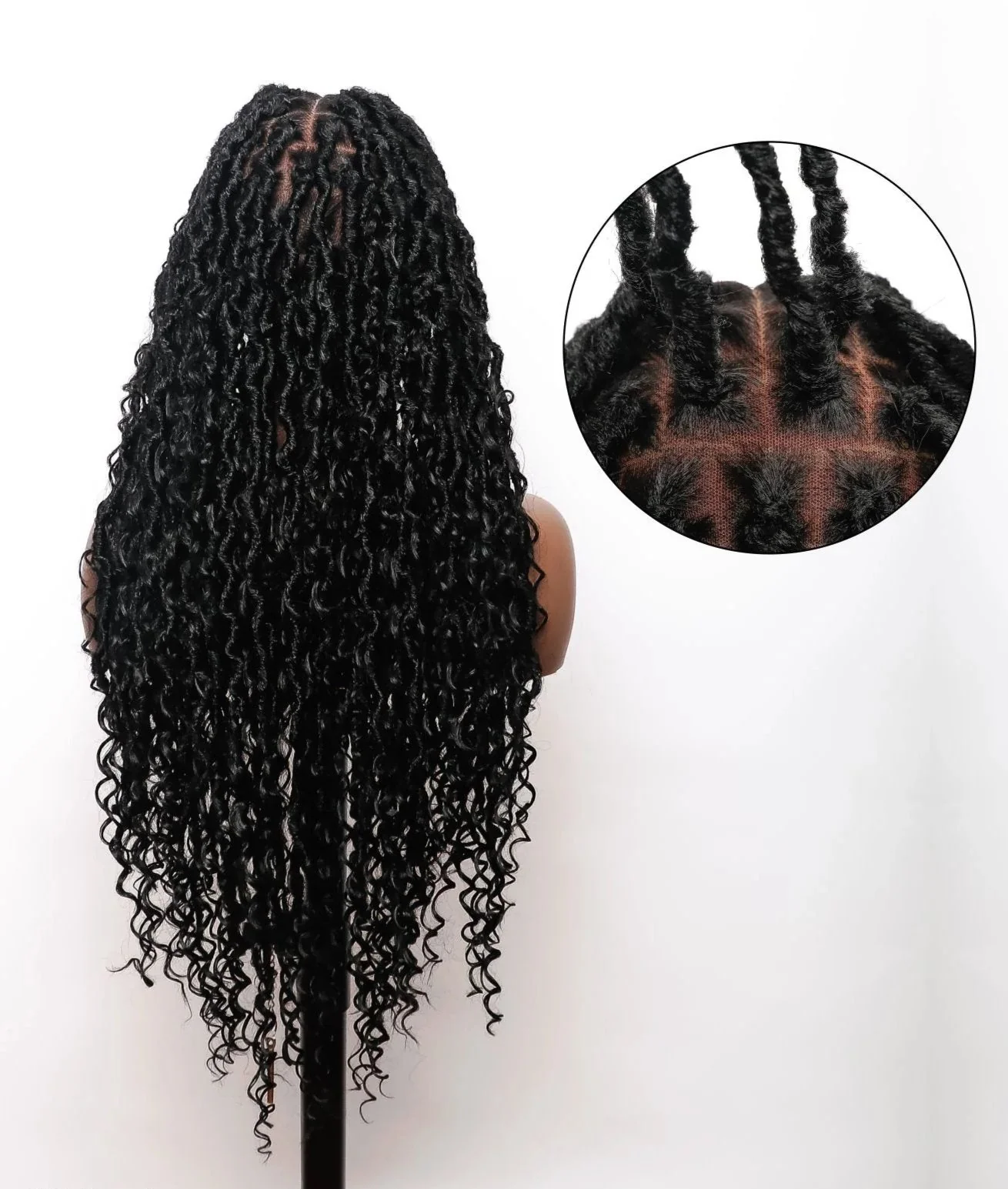 Salon-level Knotless Boho Style Locs Braided Wig Full Lace 86 Strands 30