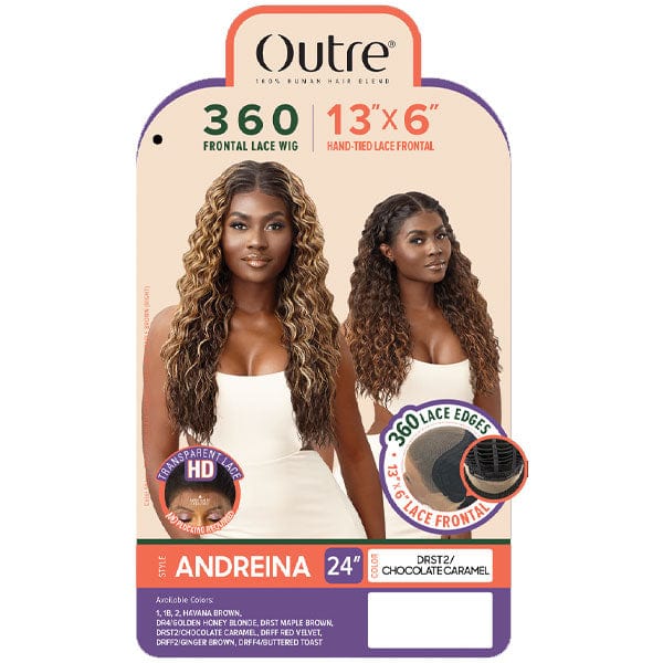 Outre Human Hair Blend 360 Lace Front Wig - ANDREINA - Airhomei