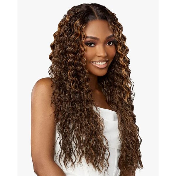 Sensationnel Butta Human Hair Blend Lace Front Wig - WATER DEEP 28