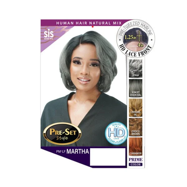 Zury Sis Human Hair Blend Natural Mix Hand-Tied Lace Front Wig - PM LF MARTHA - Airhomei