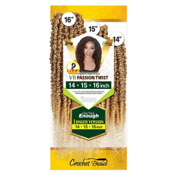 Zury Sis Synthetic Crochet Braid - V11 PASSION TWIST 14/15/16 - Airhomei