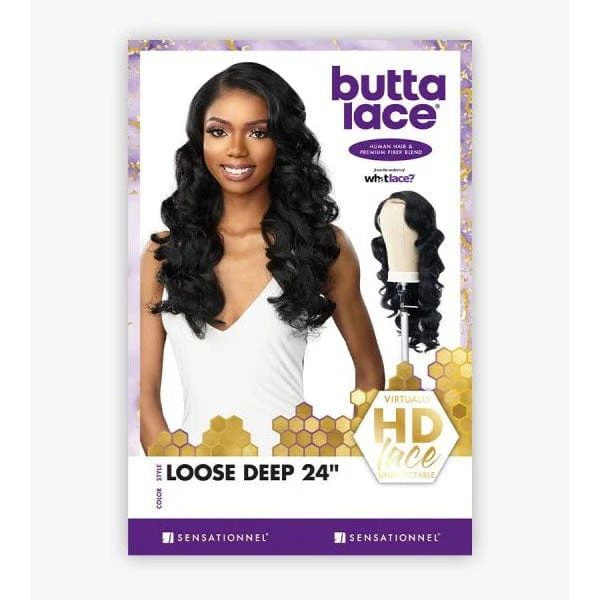 Sensationnel Butta Human Hair Blend Lace Front Wig - LOOSE DEEP 24