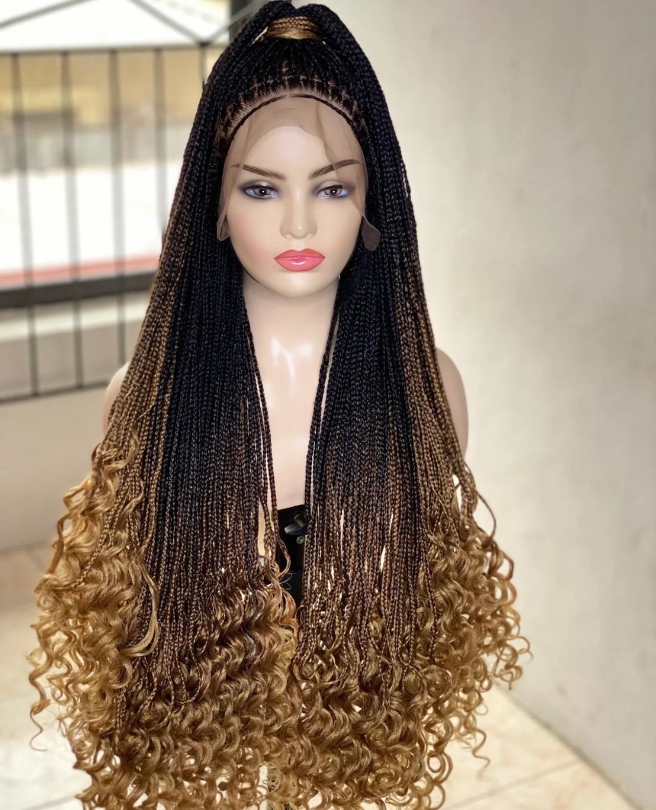 Ombre goddess knotless braids wig - Airhomei