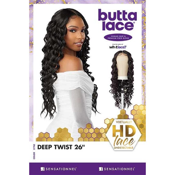 Sensationnel Butta Human Hair Blend Lace Front Wig - DEEP TWIST 26