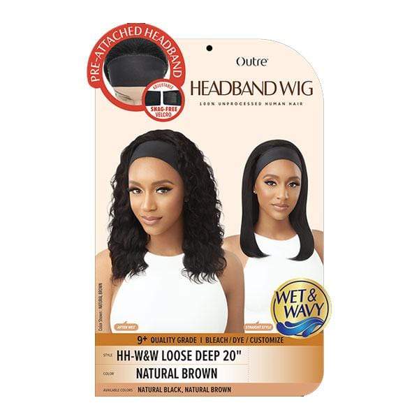 Outre 100% Human Hair WET & WAVY Headband Wig - LOOSE DEEP 20