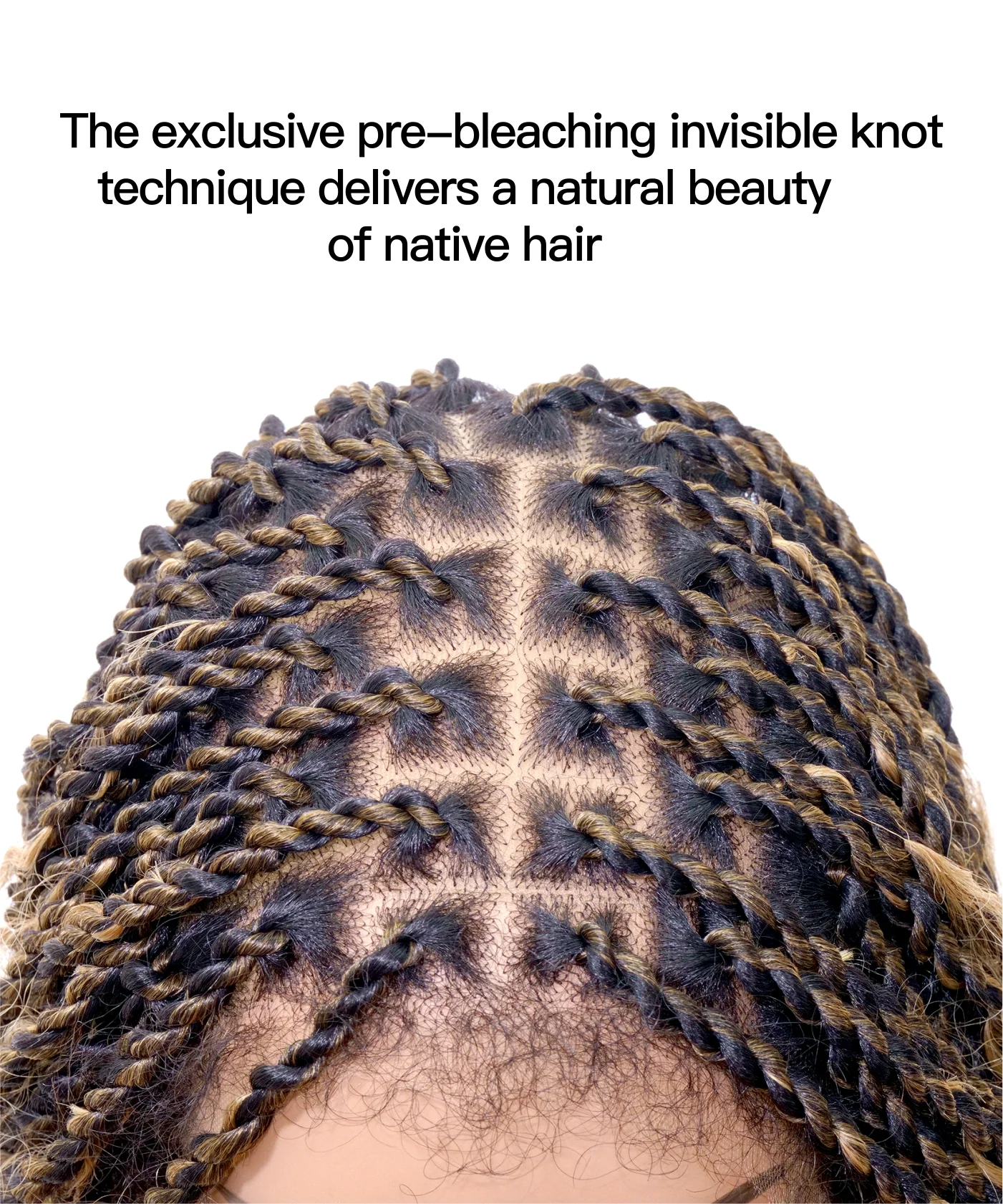 Honey Blond HD Lace Tangleless Boho Twist Braided Wig 79 Strands - Airhomei