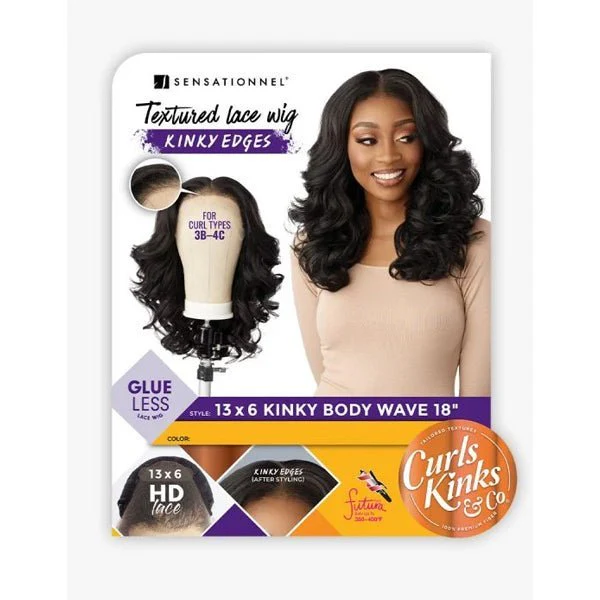 Sensationnel Kinky Edges Kinks & Co 13x6 HD Lace Front Wig - 13x6 KINKY BODY WAVE 18