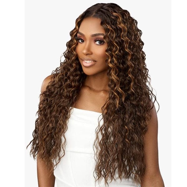 Sensationnel Butta Human Hair Blend Lace Front Wig - WATER DEEP 28