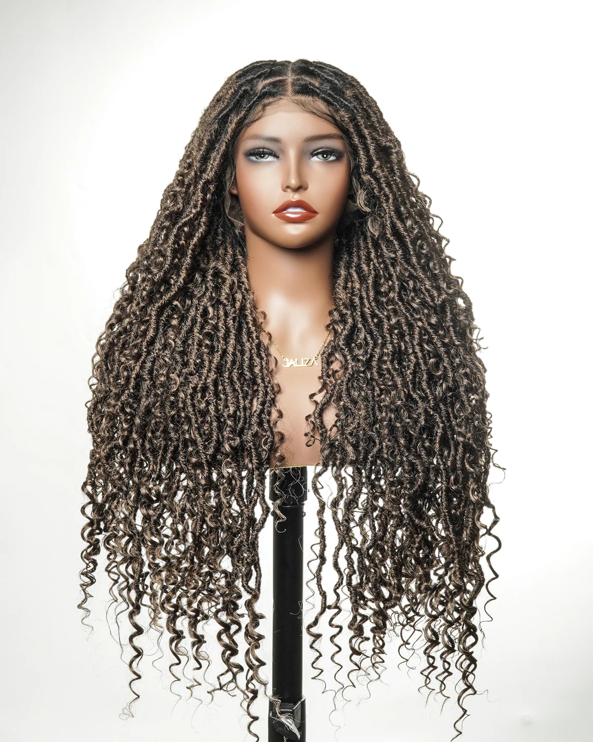 Salon-level Knotless Boho Style Locs Braided Wig Full Lace 86 Strands 30