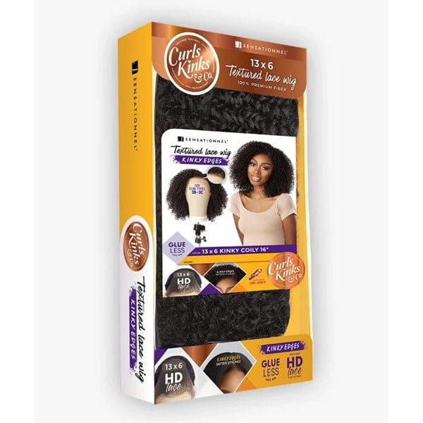 Sensationnel Kinky Edges Kinks & Co 13x6 HD Lace Front Wig - 13x6 KINKY COILY 16�� - Airhomei