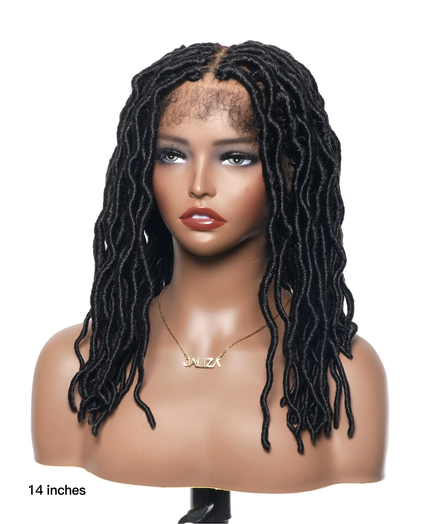 14“ Pre Bleached Human Hair HD Full Lace Locs Braided Wig 80 Strands (Scheduled to ship in 1-2 weeks) - Airhomei