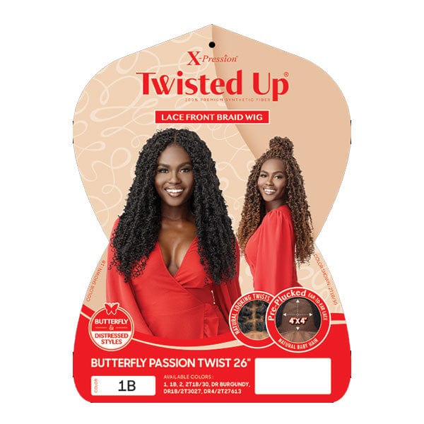Outre X-Pression Twisted Up Lace Front Braid Wig - BUTTERFLY PASSION TWIST 26
