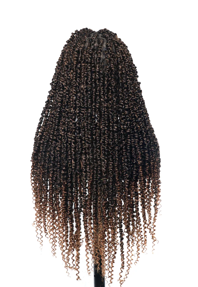 Pre Bleached Human Hair Full Lace Passion Twist Braided Wig 80 Strands 28“ (Scheduled to ship in 1-2 weeks) - Airhomei