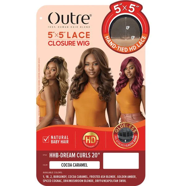 Outre Human Hair Blend 5x5 Lace Closure Wig - HHB DREAM CURLS 20