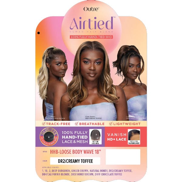 Outre Airtied Human Hair Blend Glueless 13X6 HD Lace Front Wig - HHB LOOSE BODY WAVE 18