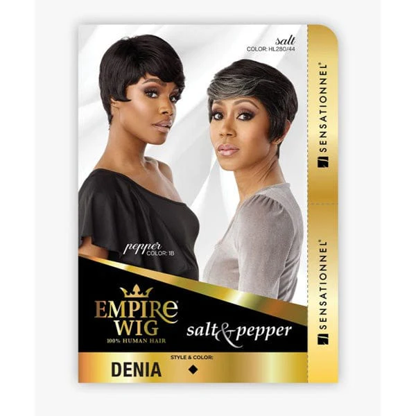 Sensationnel Empire Salt & Pepper 100% Human Hair Celebrity Series Wig - DENIA - Airhomei