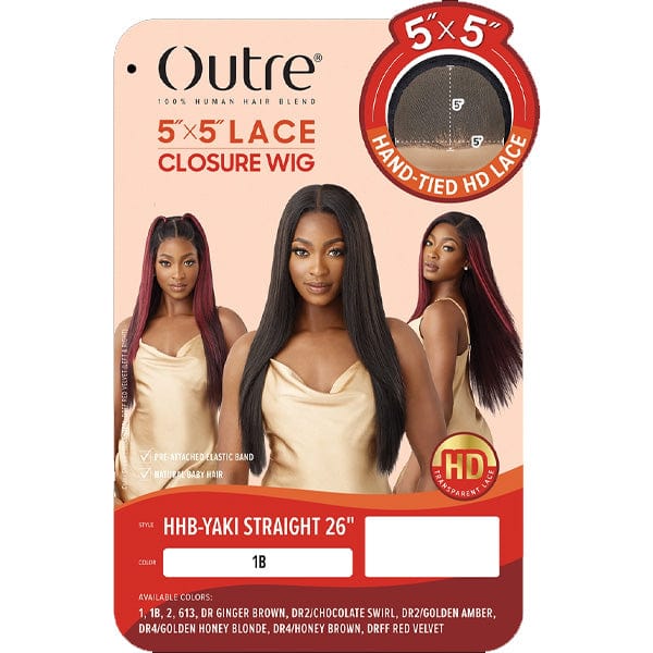 Outre Human Hair Blend 5x5 Lace Closure Wig - HHB YAKI STRAIGHT 26
