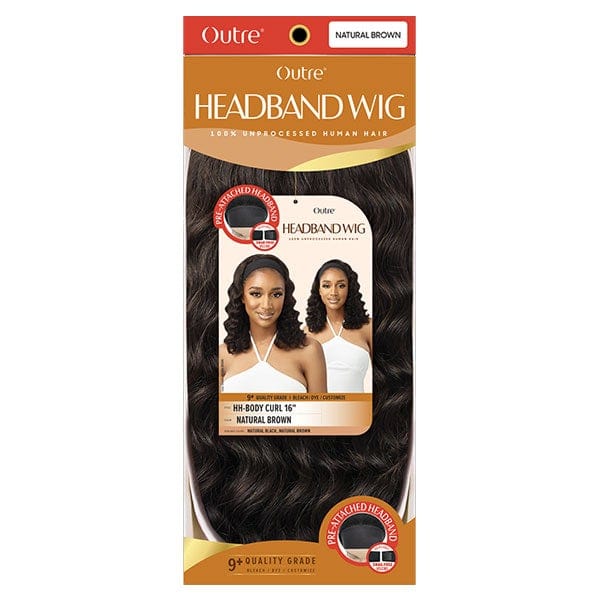 Outre 100% Human Hair Headband Wig - BODY CURL 16