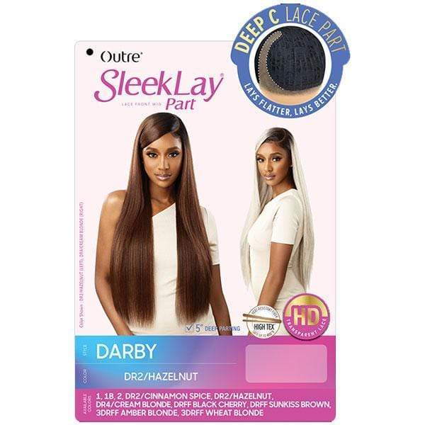 Outre Synthetic Sleeklay Part HD Lace Front Wig - DARBY - Airhomei