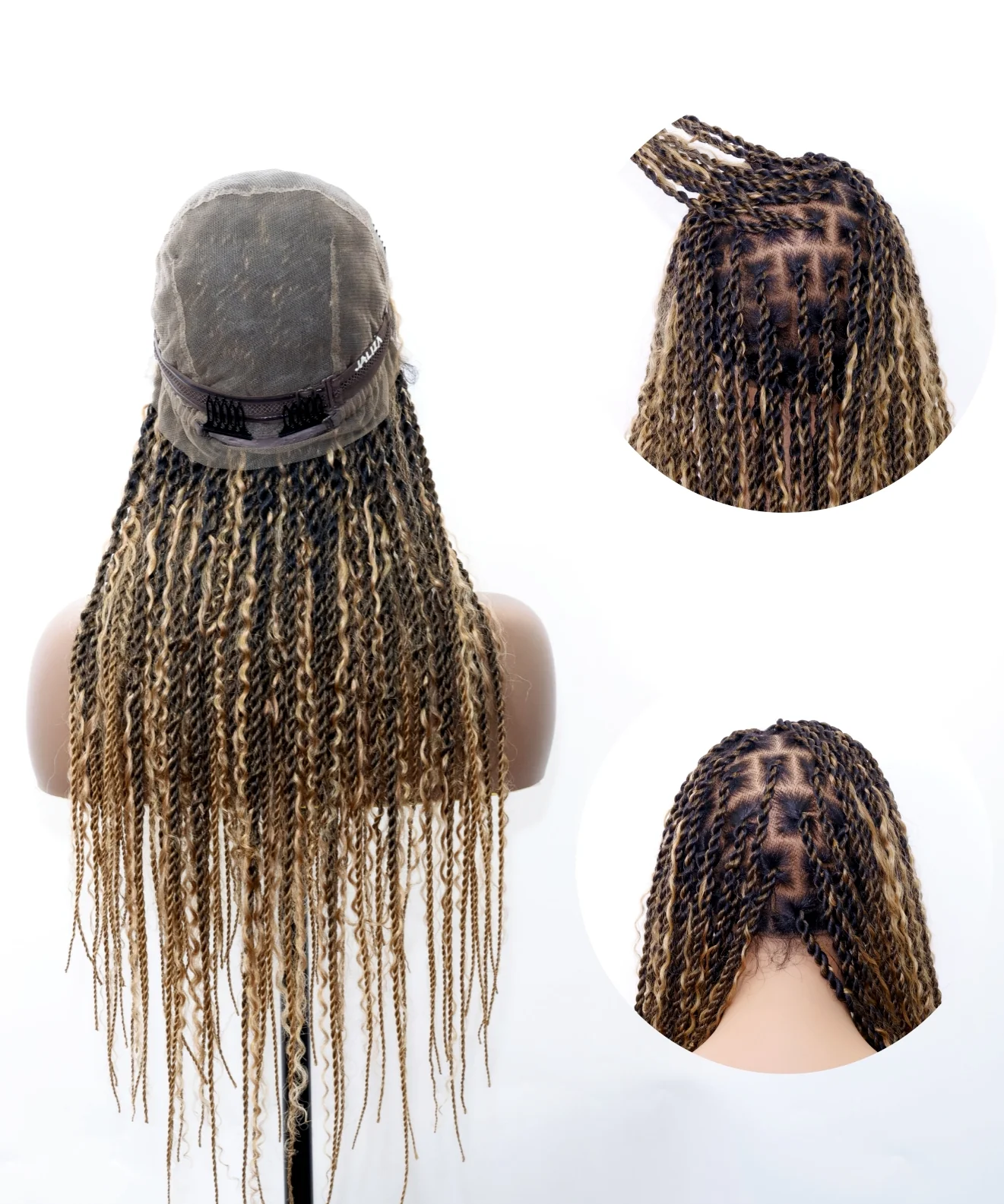 Honey Blond HD Lace Tangleless Boho Twist Braided Wig 79 Strands - Airhomei