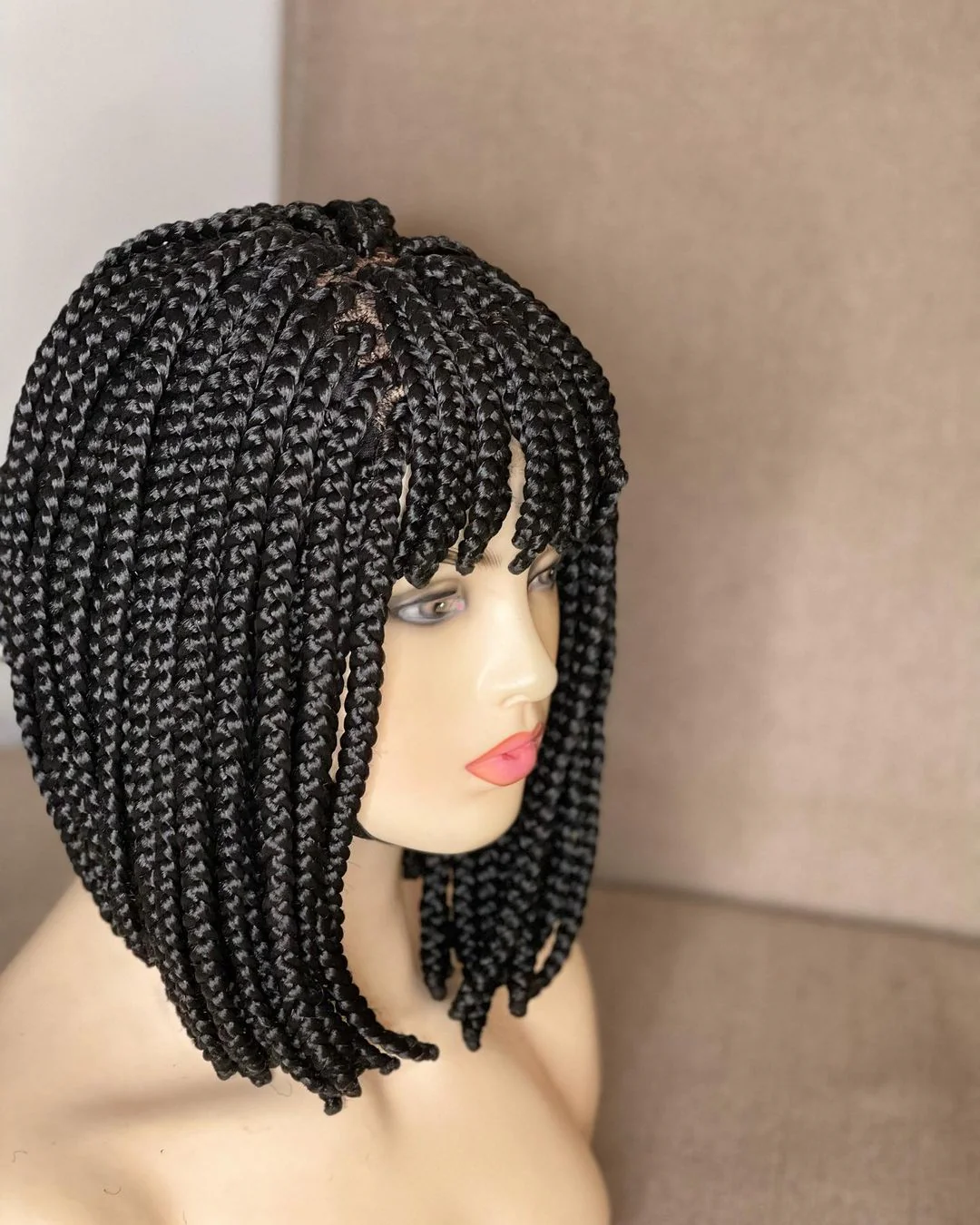 Bang Bob wig - Short Box Braid Wig - Airhomei