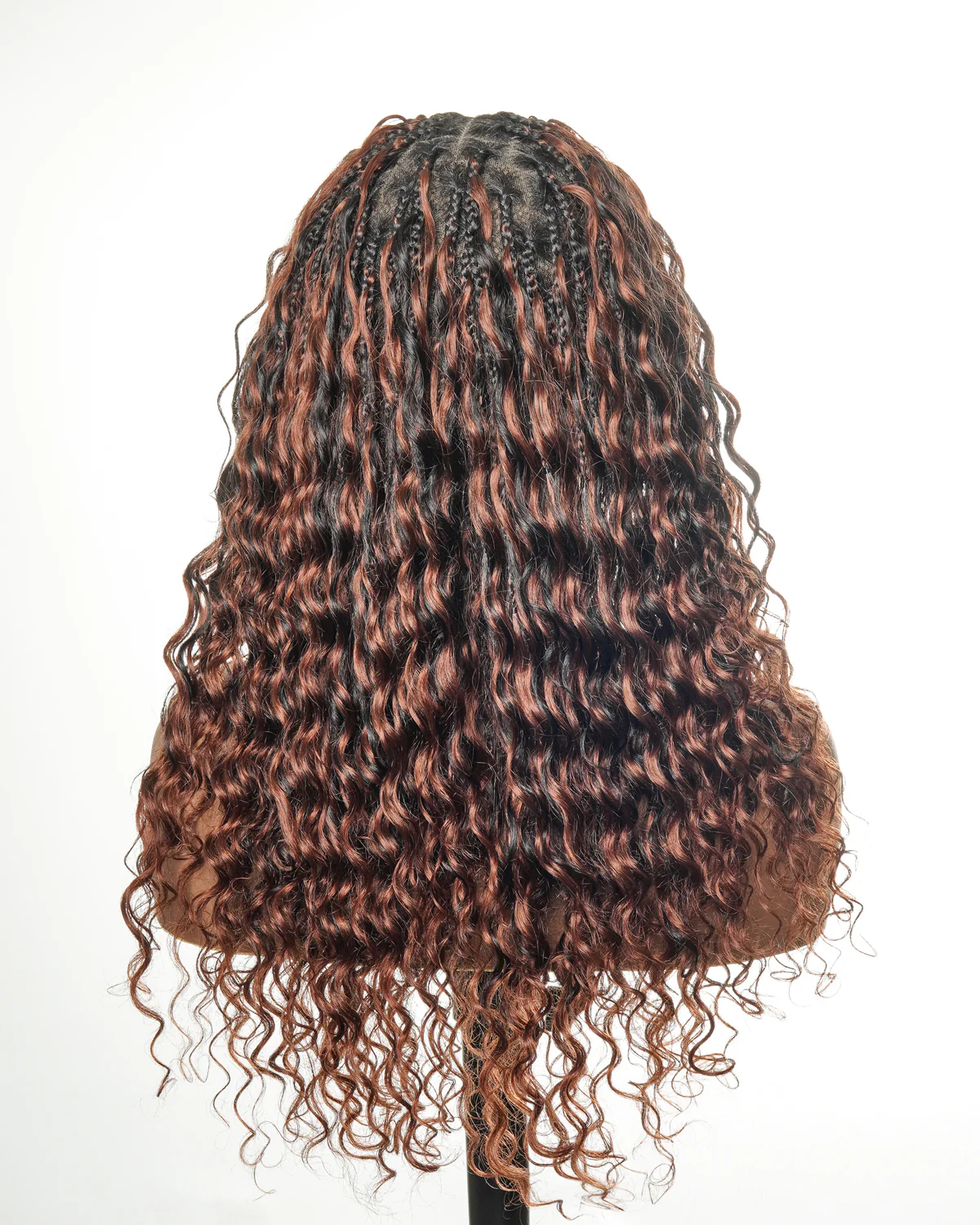 Ultra-dense 22-24“ Reddish Brown HD Full Lace Human Hair Boho Box Braided Wig 100 Strands (Scheduled to ship in 1-2 weeks) - Airhomei