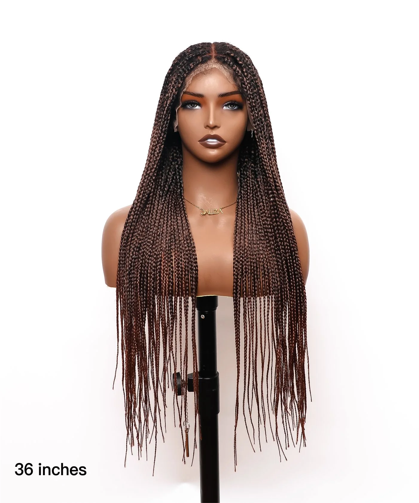 HD Lace Tangleless Human Hair Ends Knotless Small Box Full Hand-tied with Loose Curly Ends Braided Wig -100 Strands - Airhomei