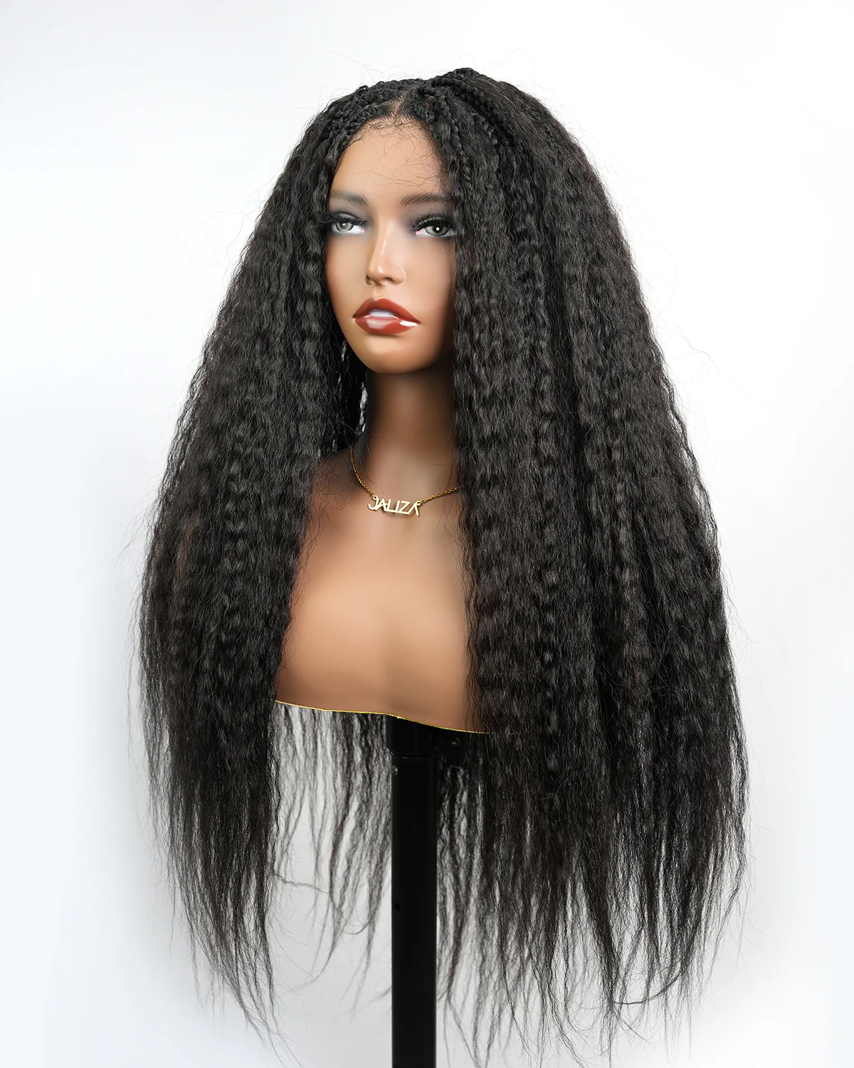 Pre Braided HD Full Lace Virgin Human Hair Ultra Full Kinky Straight 121 Strands 26