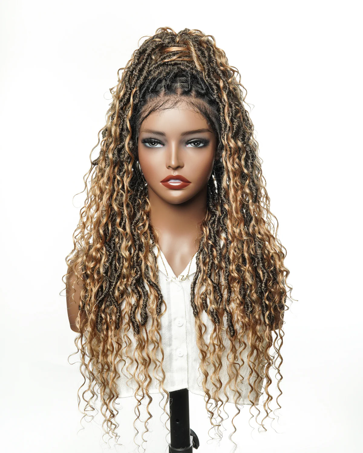 Salon-level Knotless Boho Locs HD Full Lace Human Hair Boho Curls 80 Strands Braided Wig(Pre sale! Scheduled to ship in 2 weeks) - Airhomei