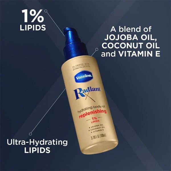 Vaseline Radiant X Replenishing And Hydrating Body Oil - 3.7oz - (C) - Airhomei
