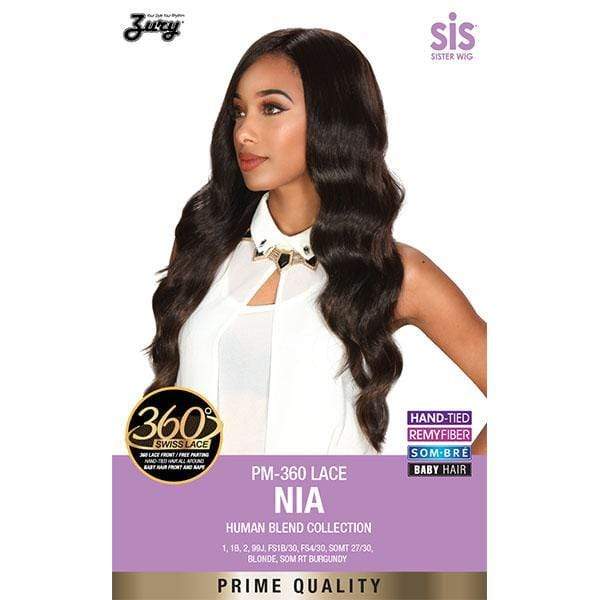 Zury Sis Prime Human Hair Natural Blend 360 Lace Front Wig - PM 360 LACE NIA - Clearance - Airhomei