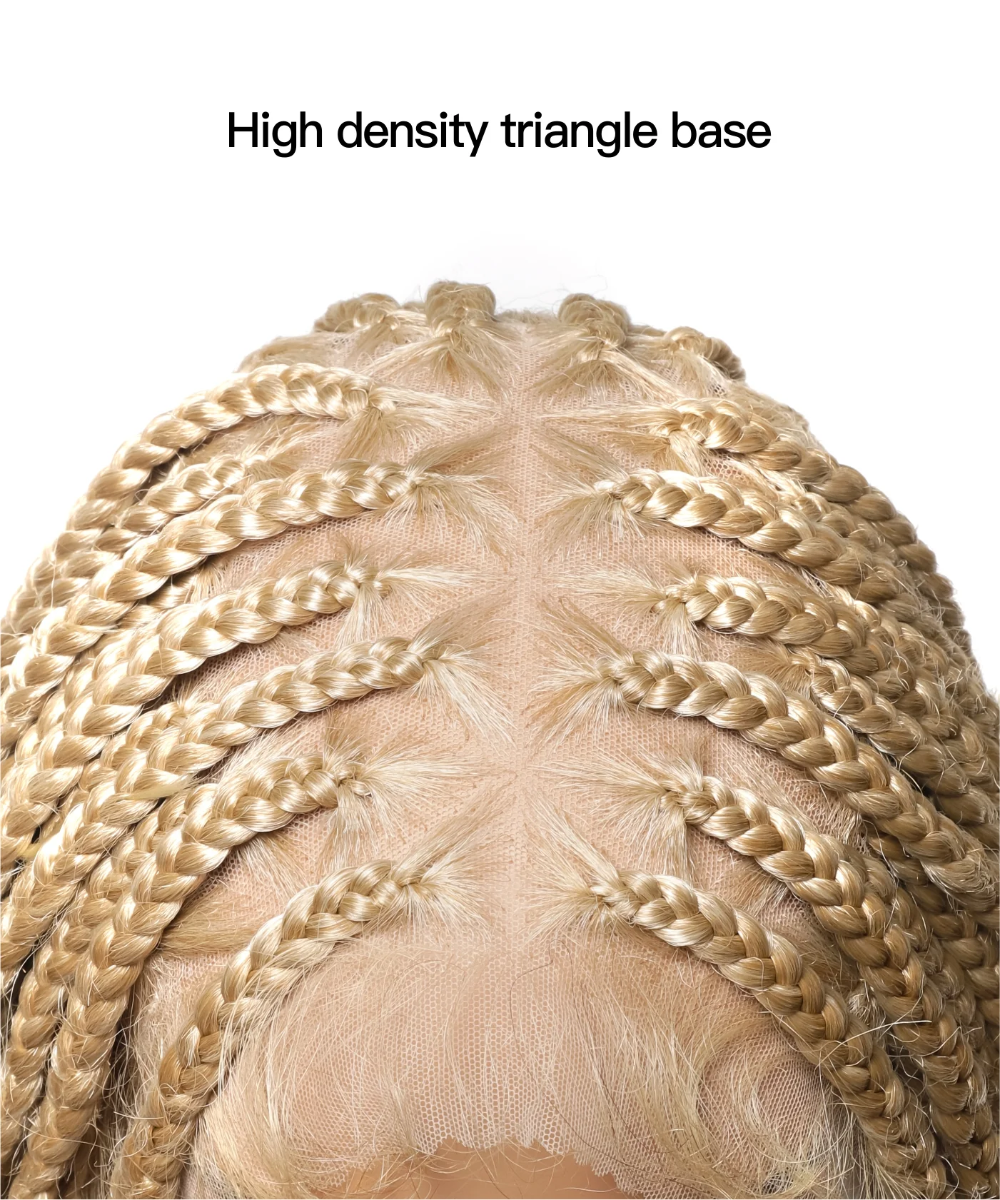 Triangle Base Full Lace Tangleless Human Hair Boho Curls Knotless Boho Box Braided Wig 36