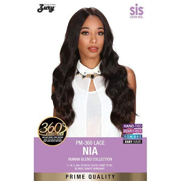 Zury Sis Prime Human Hair Natural Blend 360 Lace Front Wig - PM 360 LACE NIA - Clearance - Airhomei