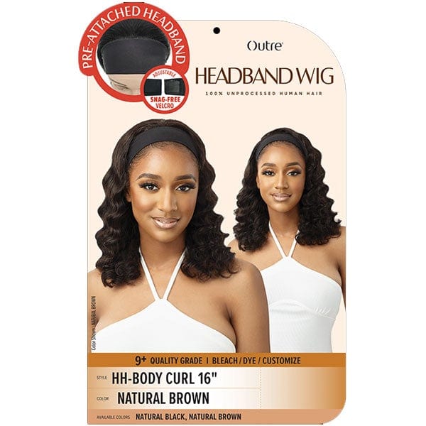 Outre 100% Human Hair Headband Wig - BODY CURL 16