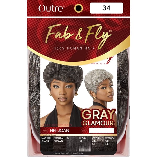 Outre 100% Human Hair Fab & Fly Gray Glamour Full Cap Wig - HH JOAN - Airhomei