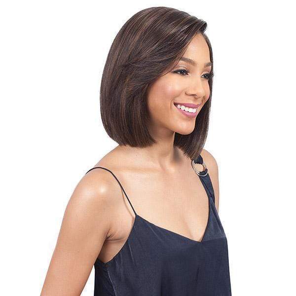 Bobbi Boss 100% Human Hair Sleek Bob Lace Front Wig - MHLF405 HH FLORA - Airhomei