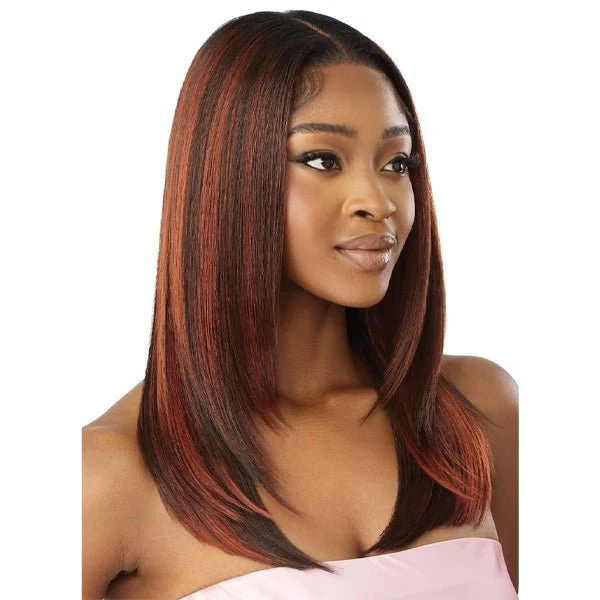 Outre Airtied Human Hair Blend Glueless 13X6 HD Lace Front Wig - HHB SLEEK YAKI 20