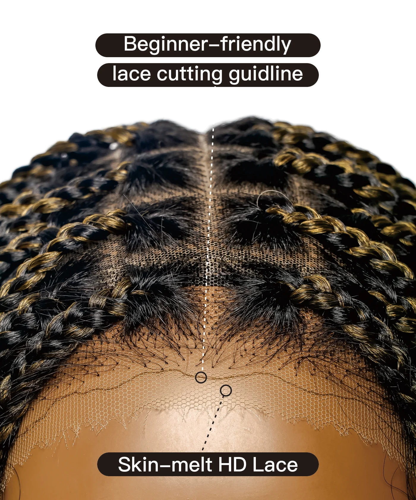 Tangleless Human Hair Boho Curls Knotless Box Braided Wig 32“ HD Lace 100 Strands - Comfort Plus / Inner Splice Stretchable Lace - Airhomei