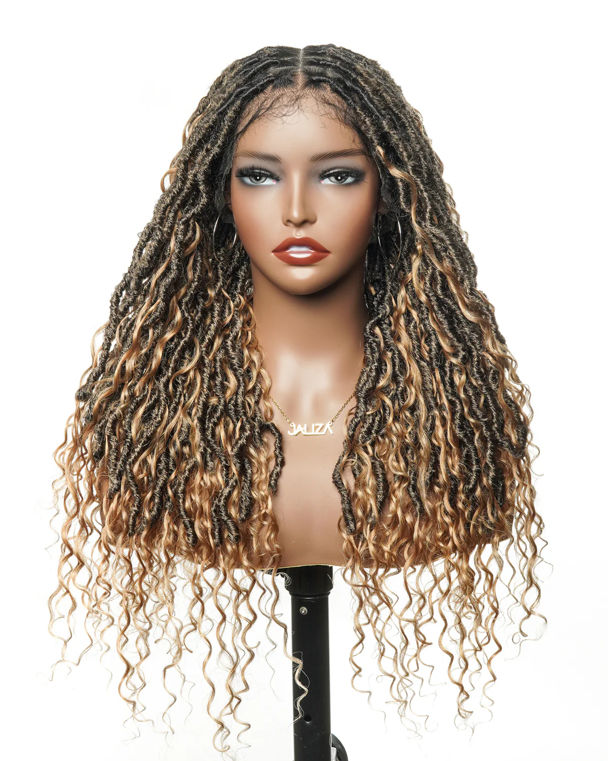 Salon-level Knotless Boho Locs HD Full Lace Human Hair Boho Curls 80 Strands Braided Wig(Pre sale! Scheduled to ship in 2 weeks) - Airhomei