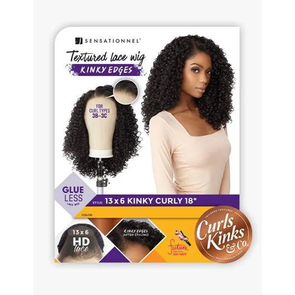Sensationnel Kinky Edges Kinks & Co 13x6 HD Lace Front Wig - 13x6 KINKY CURLY 18