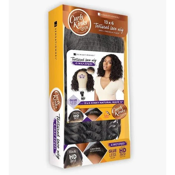 Sensationnel Kinky Edges Kinks & Co 13x6 HD Lace Front Wig - 13x6 KINKY NATURAL WAVE 14